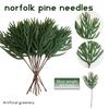 5PCS Green Artificial Norfolk Pine Branches 3/5 Forks Plastic Simulation Ceder Branches DIY Wreath Accessories