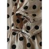 Summer New Literary Loose Cotton and Linen Polka Dot Round Neck Five-quarter Sleeve Dress Women's Medium and Long