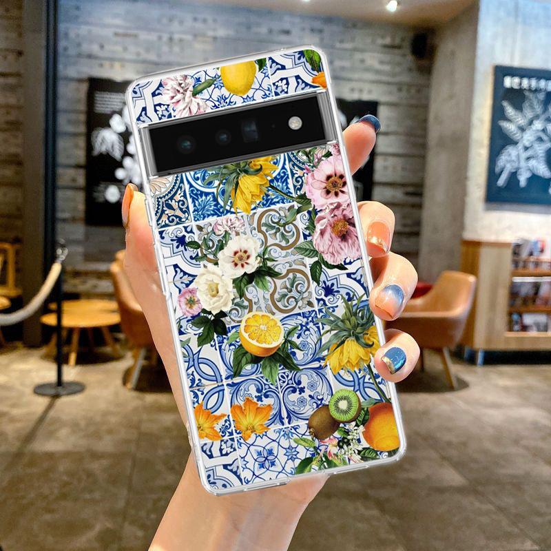 

Средиземноморский лимон для Google Pixel 8 7 6 Pro 6A 5 4 5A 4A 3A XL 5G Чехол для телефона Силиконовый Противоударный Мягкий ТПУ Прозрачная Крышка Pixel 8 Pro