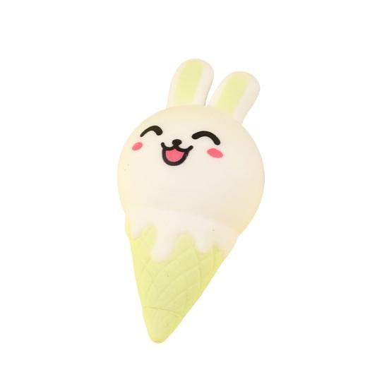 Bunny Ice Cream Squeeze Toy Stress Relief Ice Cream Cone Sensory Toy Home Office Worker Soft Stretchy Food Fidget Toy зелёный