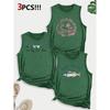 Surfing At the Beach Florida Combo Gift with Printed Pattern and Round neck3Pack of Sleeveless Vests for Women In Spring, Summer, and Autumn