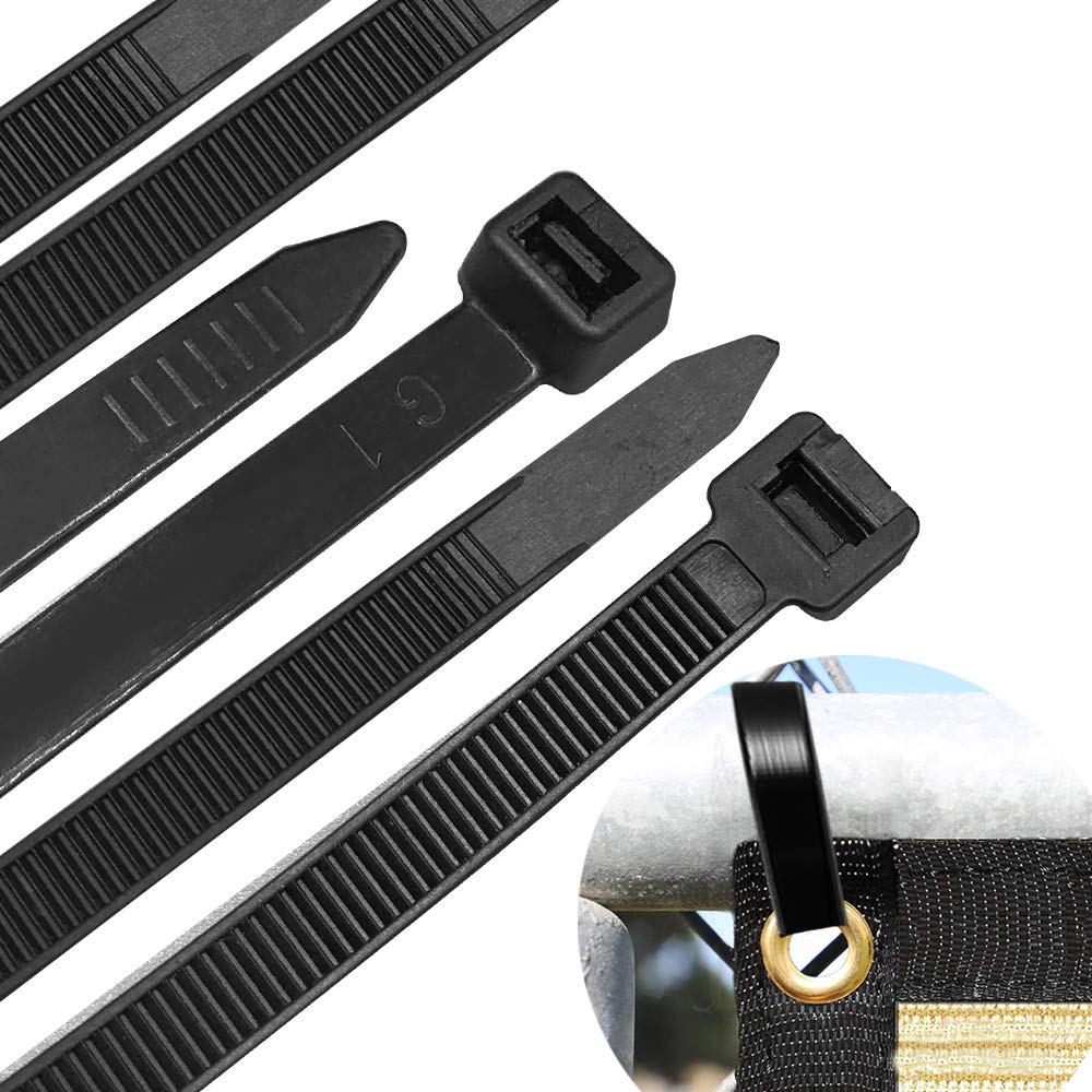 Cable 115 Cable PP Black Ties, Pieces, 12300mm, Strong, Weather-resistant, Ties, Outdoor, Durable, Heat-resistant, Plastic, Thick, Long, Black,
