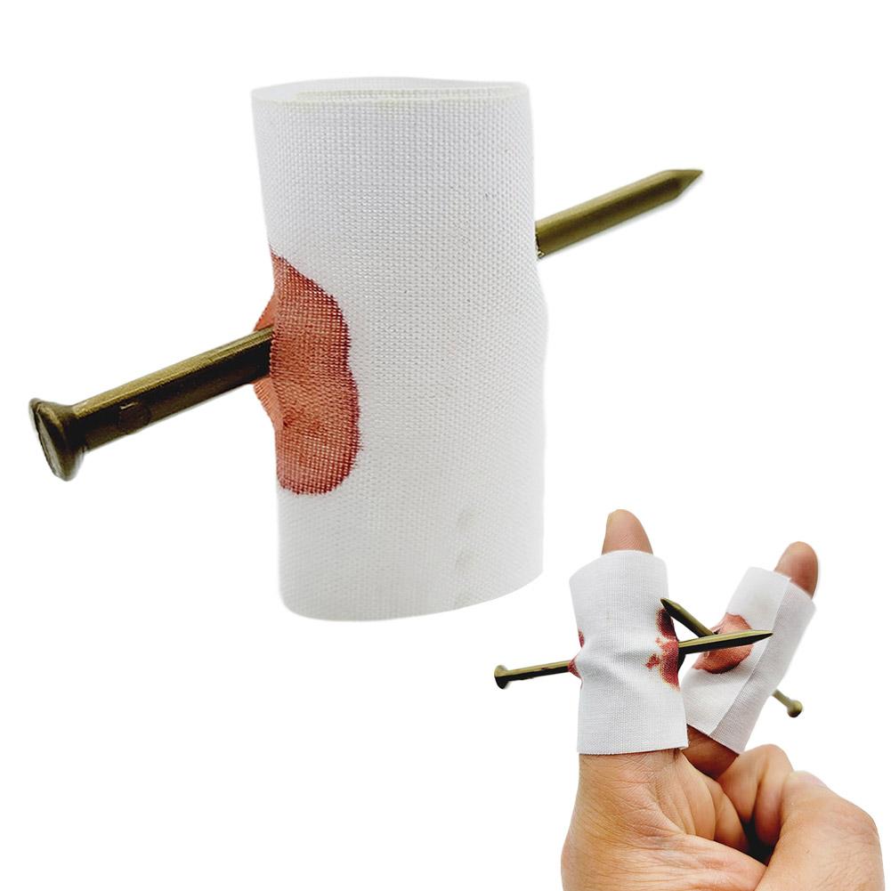 Fake Nail Through Finger Prank Toy, Novelty Magic Scare Trick for Kids & Friends, Solves Boring Party/Playtime, Realistic Effect
