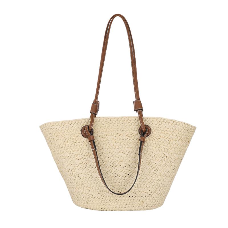

Hollow Out Solid Color Fabric Shoulder Bags Colors Beading Female Bags Sale 2026 Summer Beach Vacati Women s Handbags бежевый