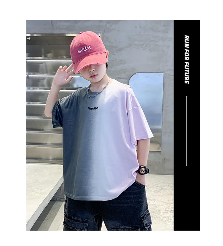 Boys' handsome short sleeved T-shirt 2026 new style big children's summer clothes half sleeved summer top boys' T-shirt trendy T