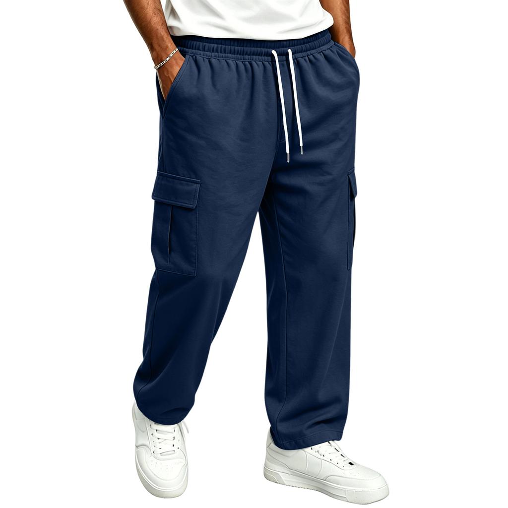Men's Casual Straight Leg Drawstring Jogger Pants for Commute and Everyday Wear