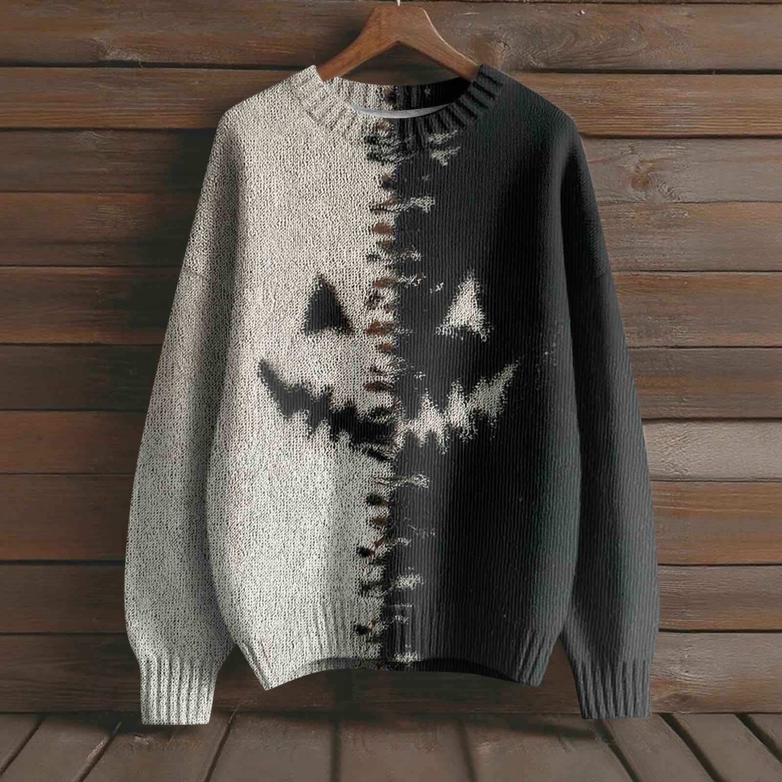 

Пуловеры с длинным рукавом для женщин, с круглым вырезом, повседневные, милые, с принтом, вязаные, оверсайз M