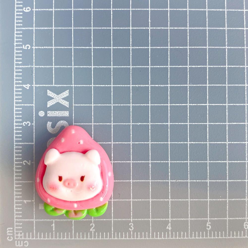 Shiny Strawberry Watermelon Pig Resin Accessories For Diy Jewelry