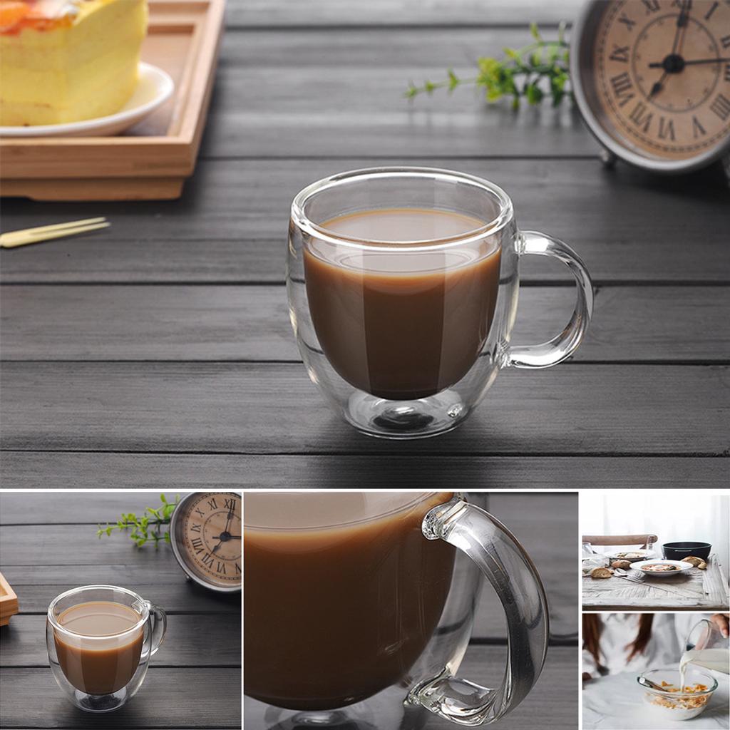 Buy 200ML Doublelayer Thermal Glass Cup Heat Resistant Tea Coffee Milk