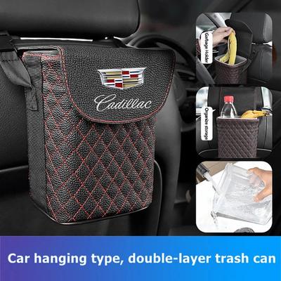 Car Seat Back Hanging Rubbish Can for XT4 CT4 CT5 SLR STS EXT CTS DTS Seville Escalade Organizer Storage Bag Interior