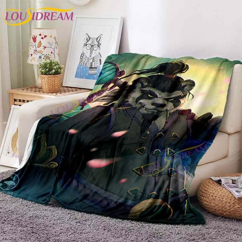 World of Warcraft Blankets Classic Game Blankets Art Printed Blankets Flannel Throw Blankets for Bed Sofa Party Kids Aldult Gift