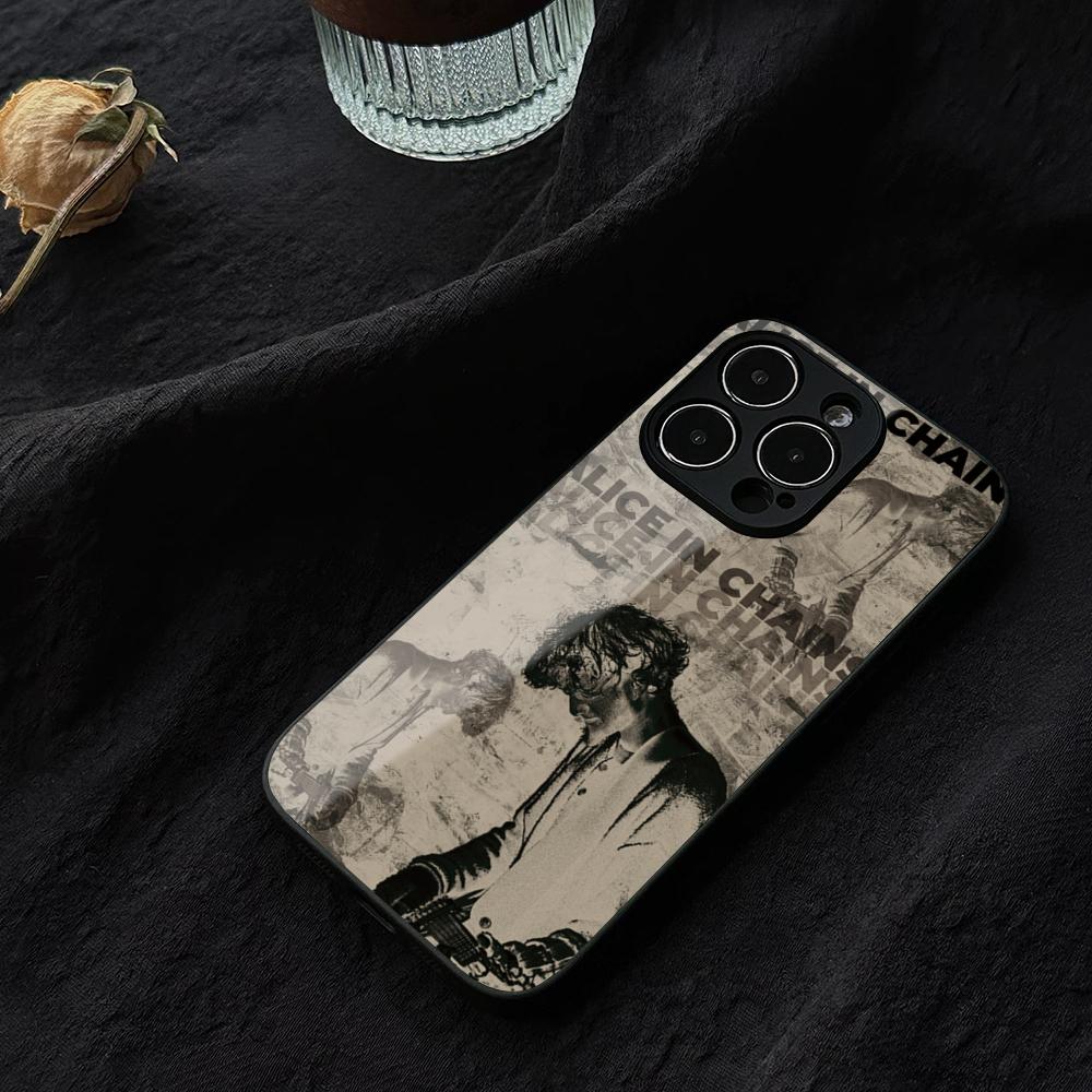 Retro Musik Alice In Chains Handyhülle Gehärtetes Glas Für IPhone 16 17 13 14 12 15 11 Pro Max Plus Mini XR SE2020 Hülle