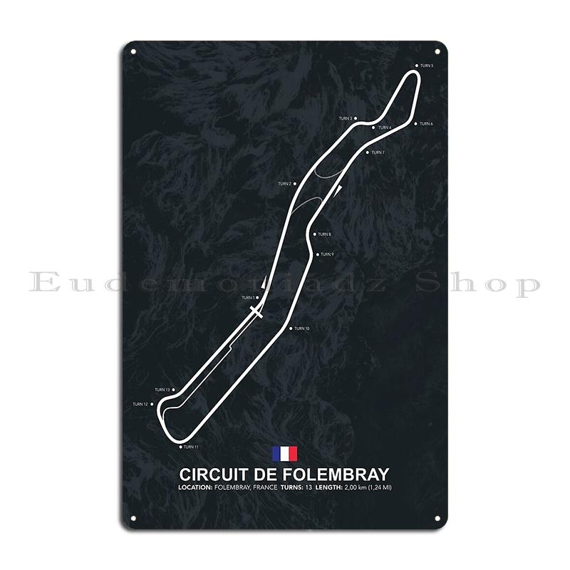Circuit de Dijon Prenois Magny Cours Racetrack Map Metal Plaque Poster Plates Classic Designing Printed Bar Tin Sign Poster
