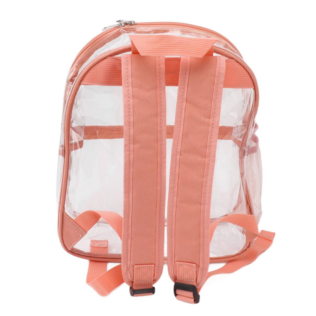 PVC Transparent Backpack Portable PVC Zipper Design High Capacity Clear Backpack for School Pink