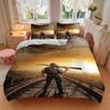 3pcs PUBG Home Decor Bedding Set-Rustic Soldier with Rifle Print-Universal Three-Piece Suit for Bedroom, Guest Room, Living Room, Hotel-Perf