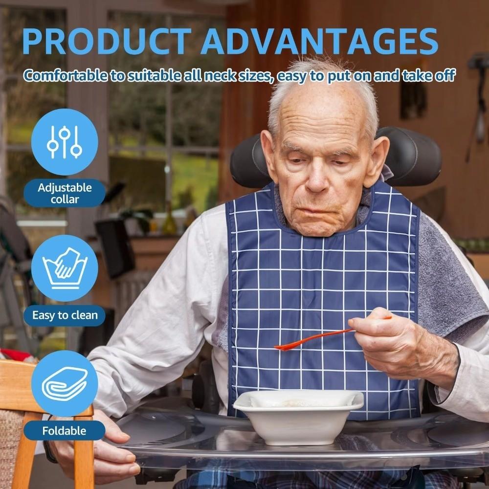 Large Size Elderly Bib Waterproof Mealtime Bib Comfortable Adult Feeding Bib Elderly Care