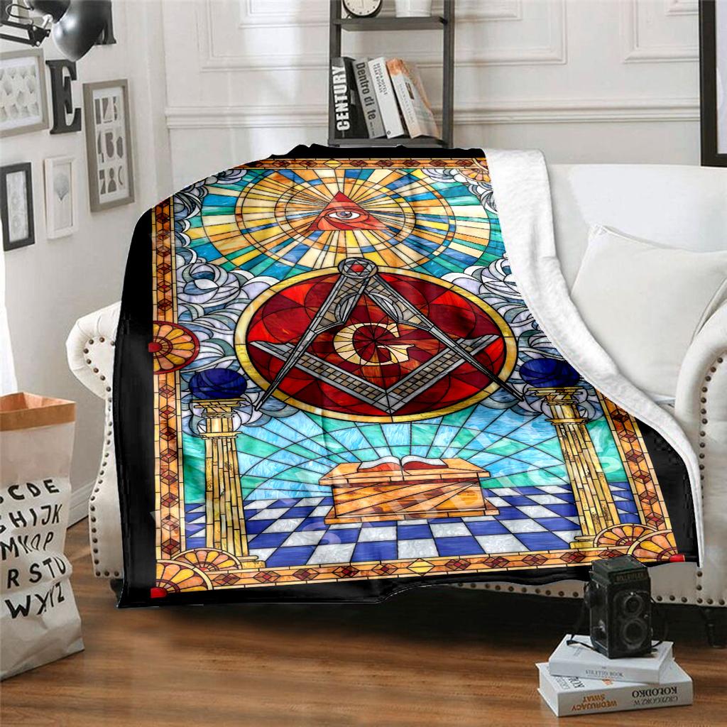 1PC Freemason Home Suitable All Seasons Soft Comfortable Blanket Sofa Office Travel Home Use Great Gift Idea