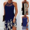 Women's Casual Fashion Print O-Neck Sleeveless Dress