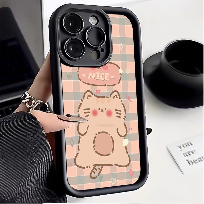 Nice bear kitten iPhone17Promax mobile phone case ladder for Apple 15promax all-inclusive Tianyan