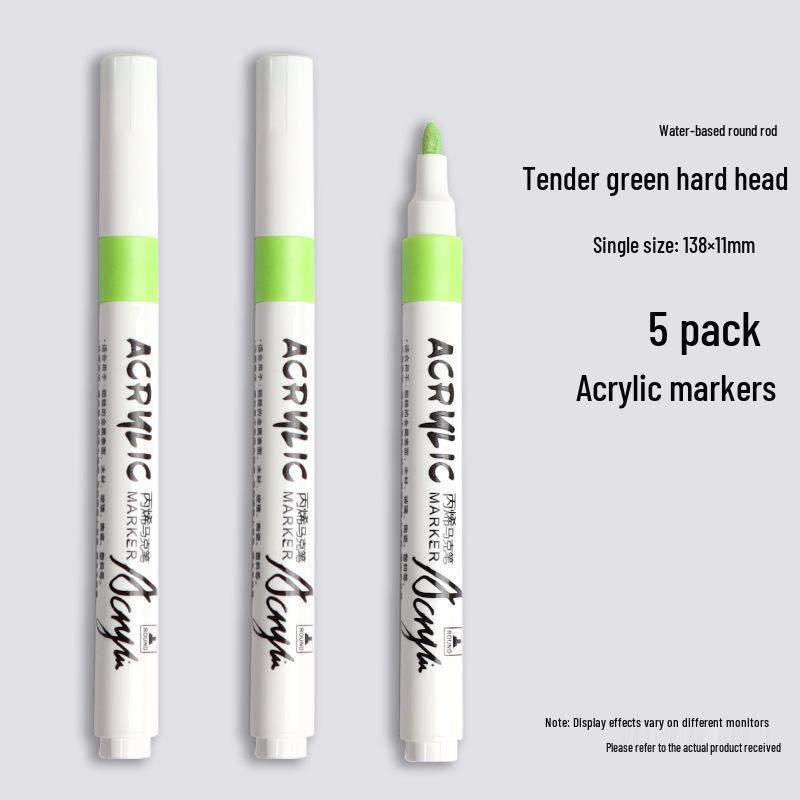 Black Acrylic Marker & Watercolor Brush Pen for Elementary Art - Washable & Layerable Colors for Kindergarten Drawing