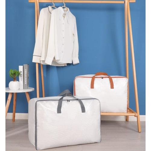 YOSTORYA Futon Storage Bag, Large Capacity (XL - Set of 2) for Moving, Stuffed Animals, Clothes, and More. Dark Blue with Handles and Zipper. 50kg Cap