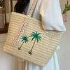 תיק כתף קש בקיבולת גדולה תיק יד נשים חדש רקום ארוג קיץ חופשת חוף הים רוח תיק חוף
