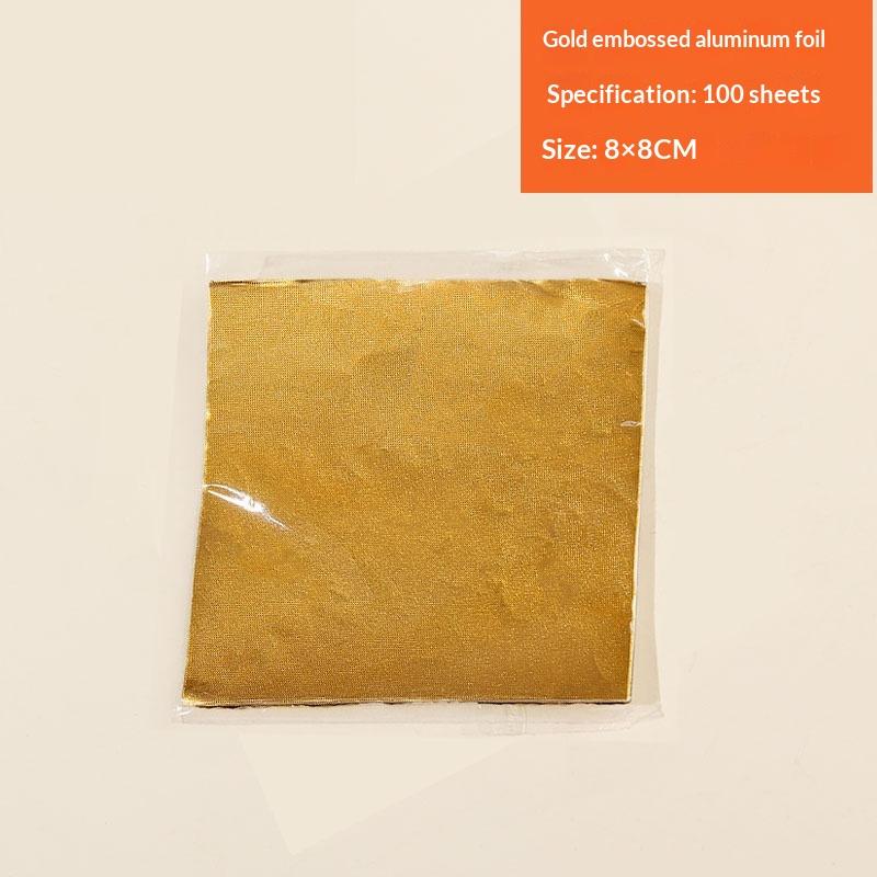100 Sheets Gold Foil Candy Wrappers Square Gilded Aluminum Foil Paper Chocolate Wrappers Diy Decorations