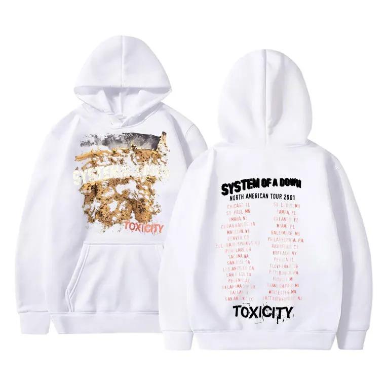 Rock Band System of A Down Toxicity Tour Hoodie Men Women Gothic Punk Vintage Hooded Sweatshirt Unisex Fleece Oversized Hoodies