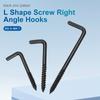 10 PCS Spiral L Shaped Hooks Black Spiral Hanger Hook Tool Screw In Ceiling Hooks Photo Frame