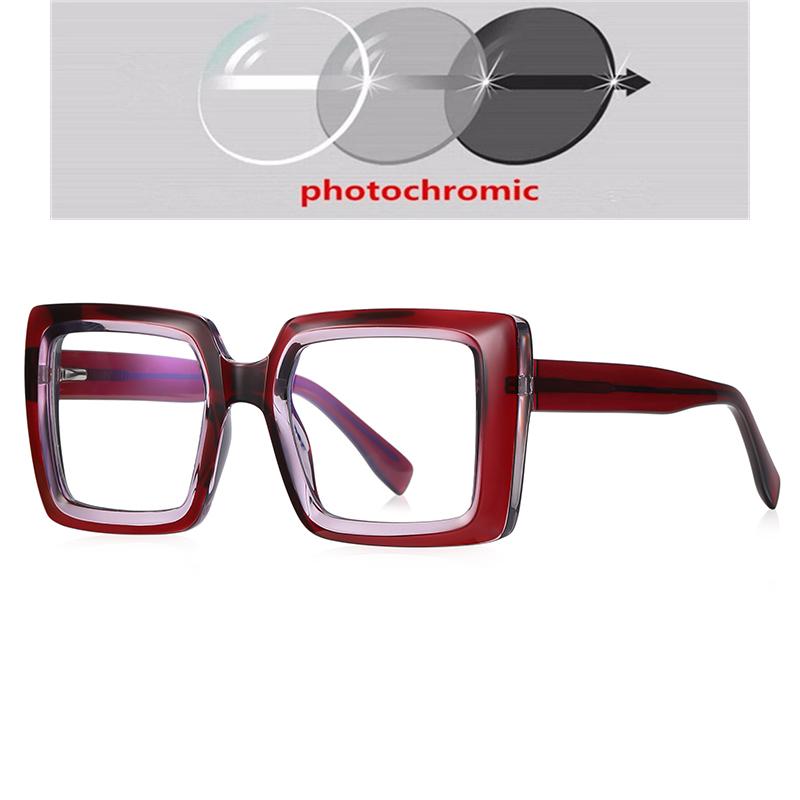 Transparent Green Frame Square Optical Glasses With Prescription Fashion Oversized Diopter Glasses For Women -0.5 -0.75 To -4.0