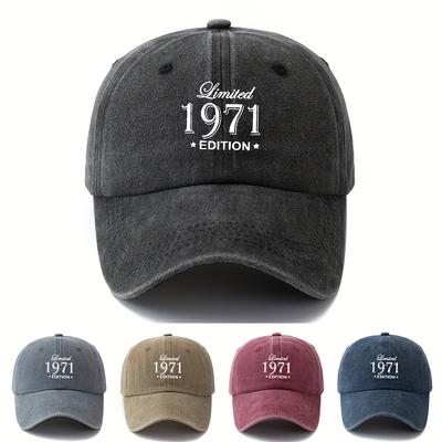 Casquette de Baseball Tendance avec Imprimé 1971, Chapeau Trucker d'Extérieur à Visière Courbée