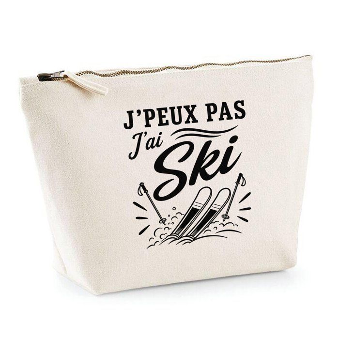 Trousse de toilette - PLANETEE - J'peux pas minimaliste - 100% coton - 3 L - Fermeture zippée métal