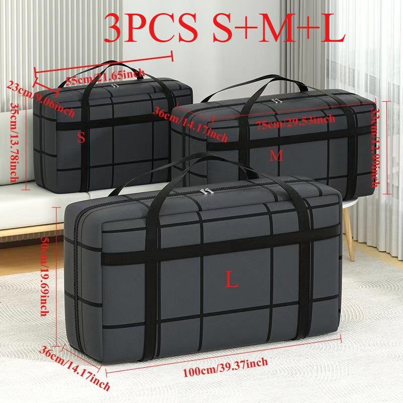 3pcs Portable Packing Bag Household Wardrobe Storage Bag Moving Storage Bag Multi-functional Storage Bag Quilt Storage Bag