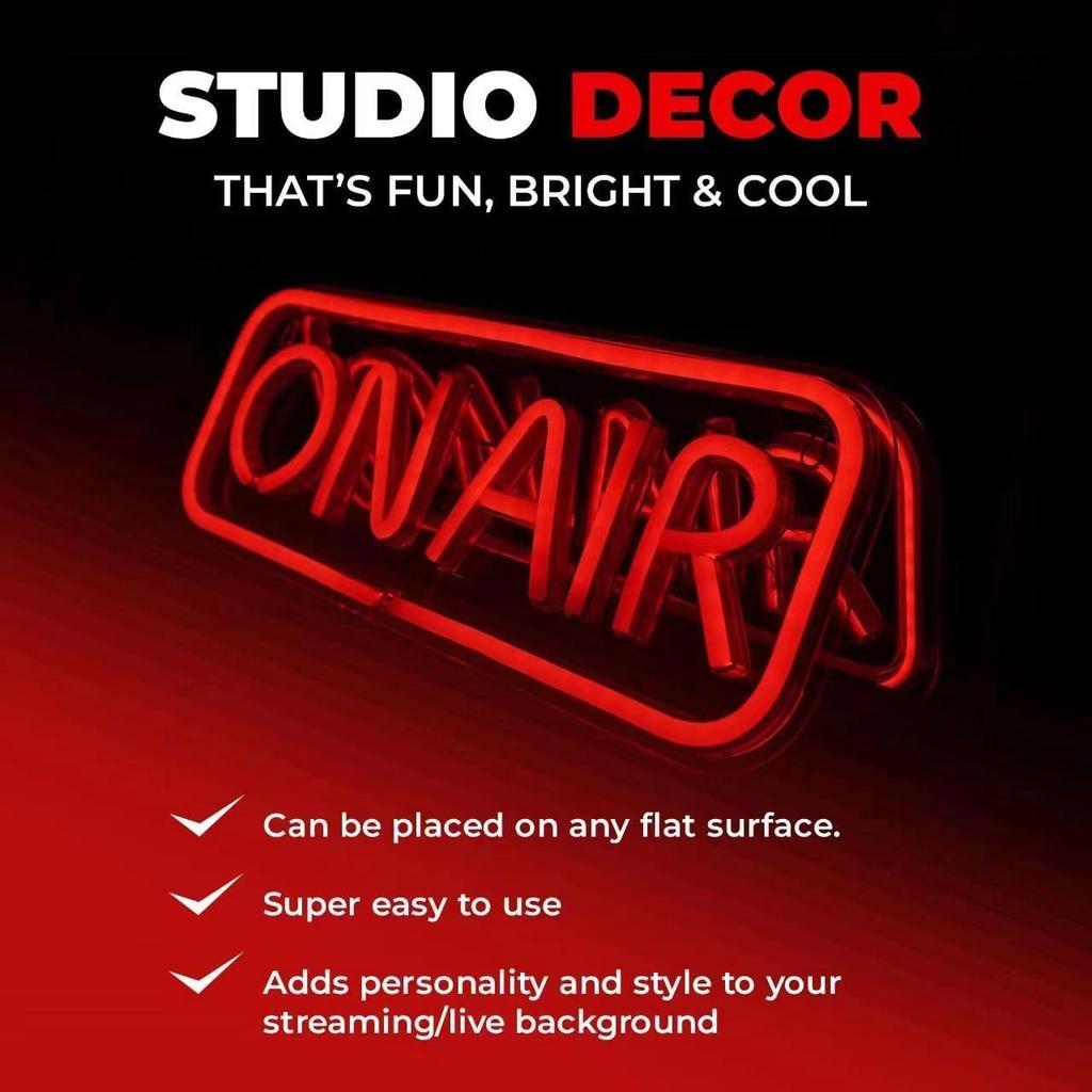 ON AIR Neon Signs, LED Studio Live Decorative Lights, Streaming Recording Sign, USB Connected, for Streamers Influencers Gamers Room Bar Club Home