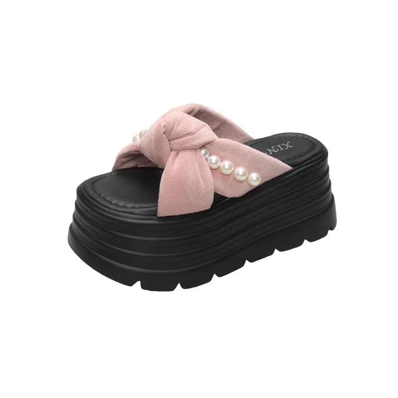 Platform Slippers Sandals Woman Bowknot Thick Sole Slippers Women Chunky Flip Flops New Summer Casual Beach Slides Zapatos Mujer
