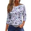 Women's Flower Small Fresh T-shirt Fashion Long Sleeve Round Neck Regular Top Spring and Autumn Wear