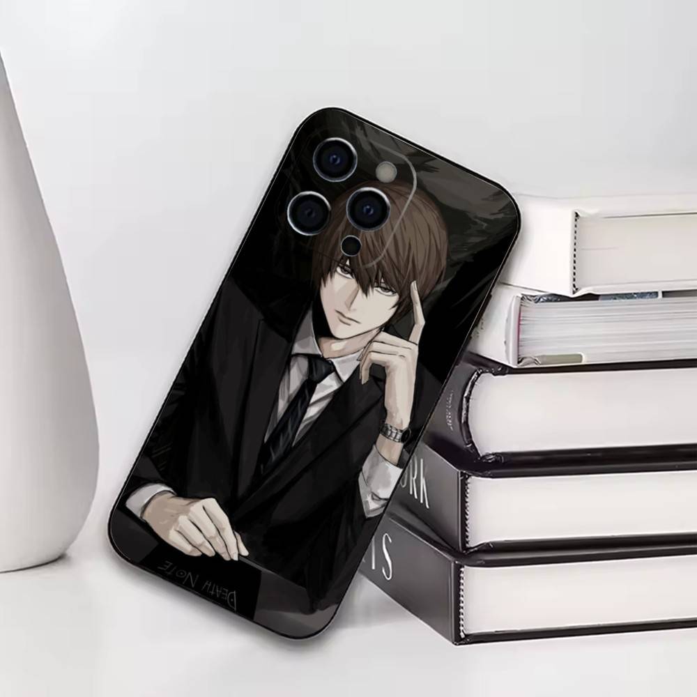Death Note Light Yagami Phone Case For iPhone17,16,15,14,13,12,11 Plus,Pro Others Soft Black Cover