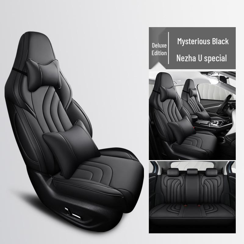 ZRR Full Leather Car Seat Cushion for Neta U - All-Season, Sporty, Full Surround Design
