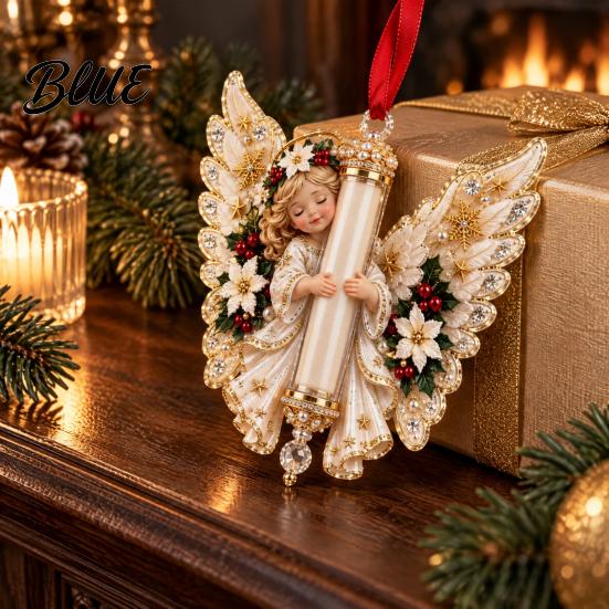 Christmas Tree Decorations Supplies Decoration Acrylic Festive Ornament 2D Angel Cash Holiday Party Hanging Pendant