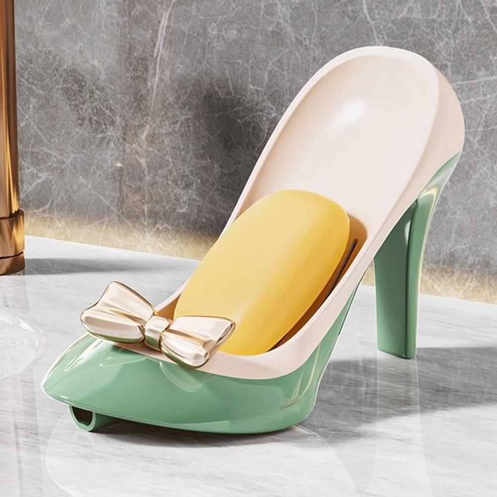 

High Heel Soap Dish Drainage System Prevents Water Accumulation зелёный
