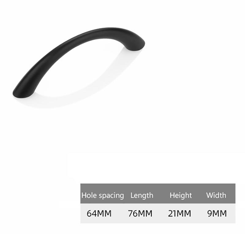 Zinc Alloy Solid Cupboard Door Handle Simple Curved Drawer Pull Multifunctional Wardrobe Shoe Cabinet Knob Furniture Hardware