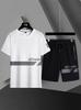 Men's Ice Silk Quick-Dry Two-Piece Set: Summer Casual T-Shirt and Shorts