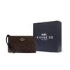 COACH Corner Zip Wristlet 20 Logo Zipper Closure Coated Canvas And Recycled Leather Clutch Wallet Small Women wallet Gold Brown Black CS438-IMAA8
