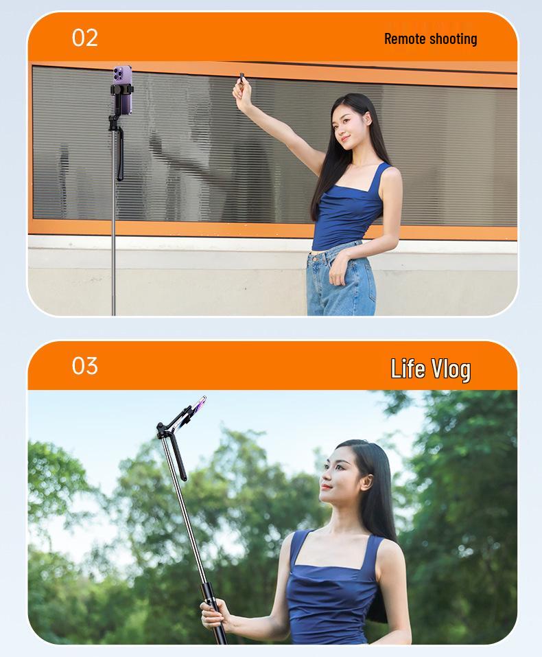 Popular Bluetooth Selfie Stick Tripod with 360° Rotation & Remote Control for Stable Video