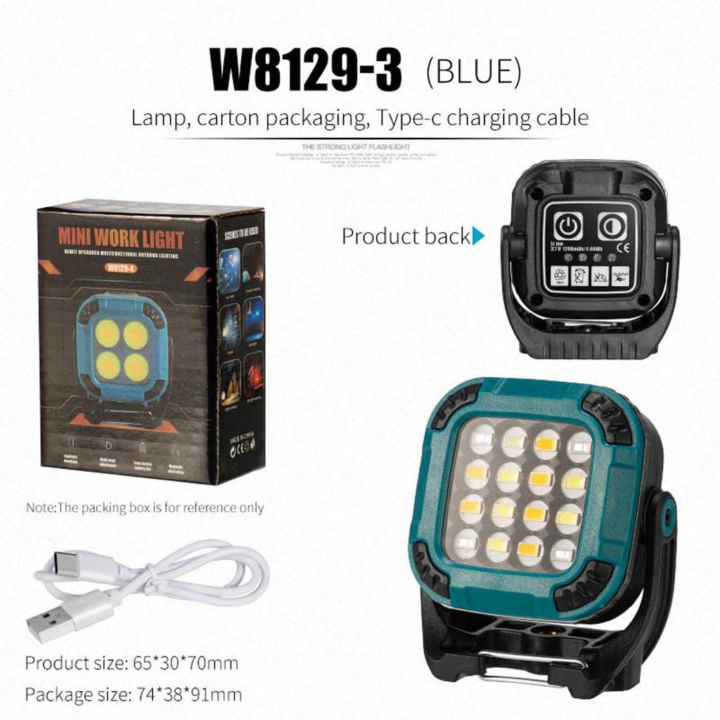 Portable Work Light with Adjustable Brightness Levels Rechargeable LED Mini Work Lamp USB Charging Compatible with Various Work Environments