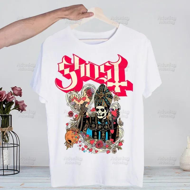 Ghost Band Heavy Metal Music Band Prevalent T Shirts print O-Neck Short Sleeve Regular Mens Heigh Quality Men Hip-Hop t Shirt