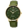 CASIO Quartz Mens Watch MTP-VT01GL-3B Gold Green Leather Band Overseas Model