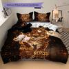 Custom Name Fire Tiger Bedding 3 Piece Set HD Print Duvet Cover Pillowcases for Teens Adult Bedroom Decoration Christmas Gift