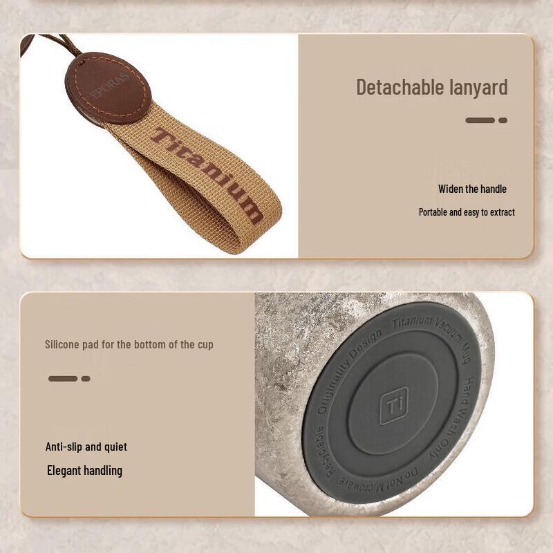 EPORAS EPTAI-G Pure Titanium Double-Drink Insulated Coffee Cup