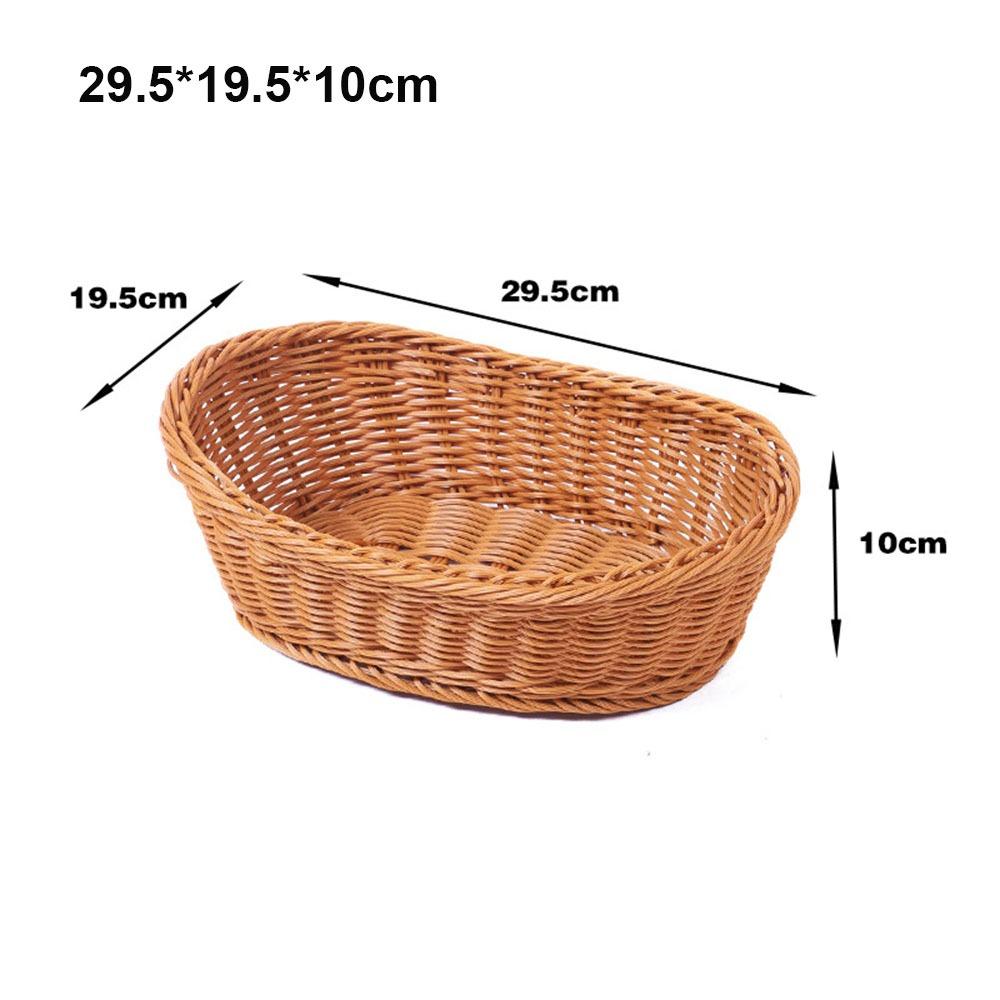 Multistyles Imitation Rattan Fruit Plate Retro Woven Multipurpose Storage Rattan Woven Tea Tray Picnic Snacks Sundry Baskets
